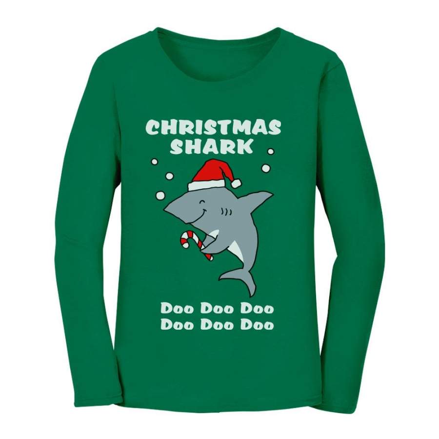 Christmas Shark Doo Doo Ugly Sweater Women Long Sleeve T-Shirt