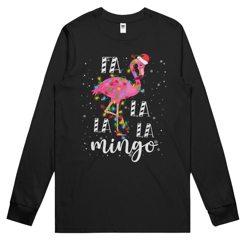 Fa La La La Mingo Flamingo For Funny Christmas Pajama Long Sleeve T Shirts