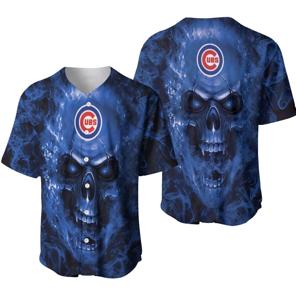 Chicago Cubs MLB Fan Skull Baseball Jersey