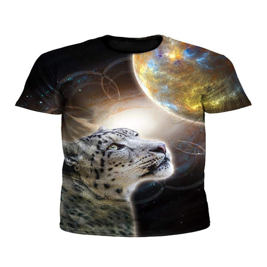 Sky Leopard Space Cat Unisex T-Shirt