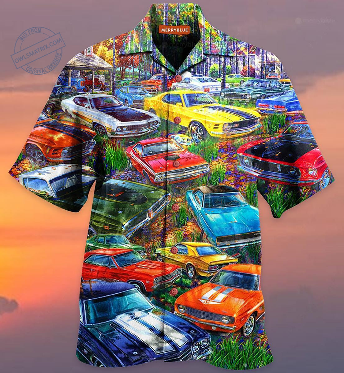 Car In The Garden Colorful Style Limited Hawaii Shirt Ha42188