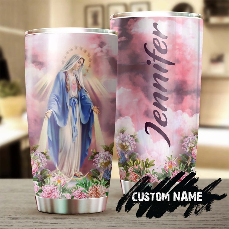 Mother Mary In Heaven Personalized Tumbler-Birthday Christmas Gift For Jesus Catholic Christians