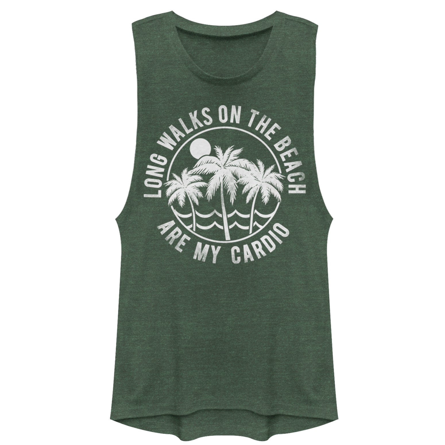 Chin Up Junior’S Beach Walks Are My Cardio  Festival Muscle Tee