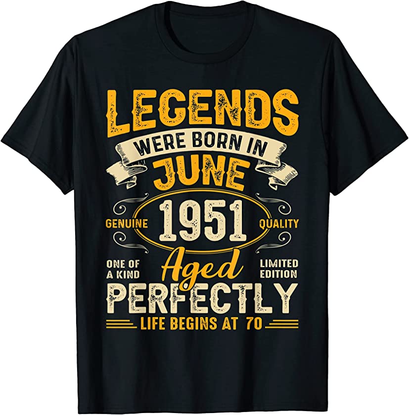 70 Years Old – Vintage June 1951 70th Birthday T-Shirt