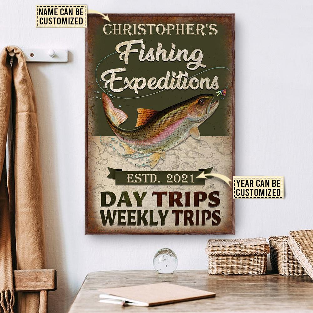 Aeticon Gifts Personalized Fly Fishing Expeditions Canvas Mom Dad Gift Home Decor