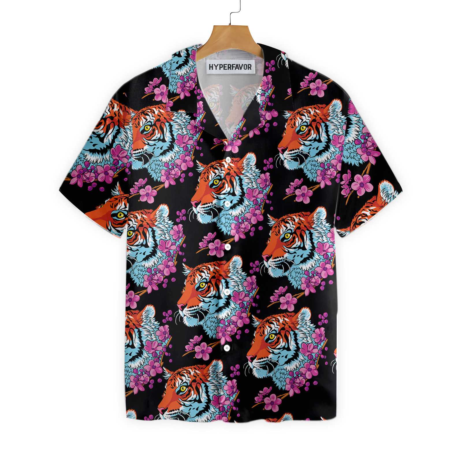 Sakura Tiger Shirt For Men Hawaii Ha98237