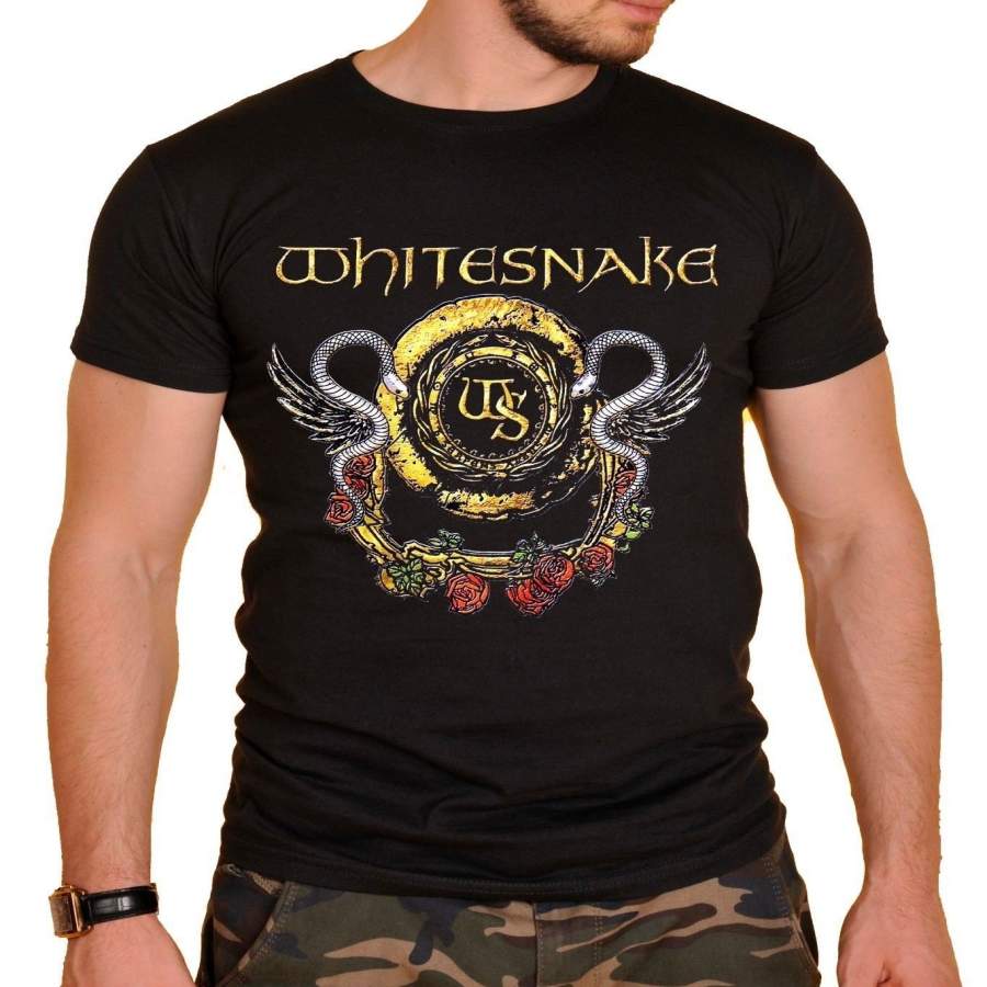 Whitesnake Rock Logo Mens Black T-Shirt