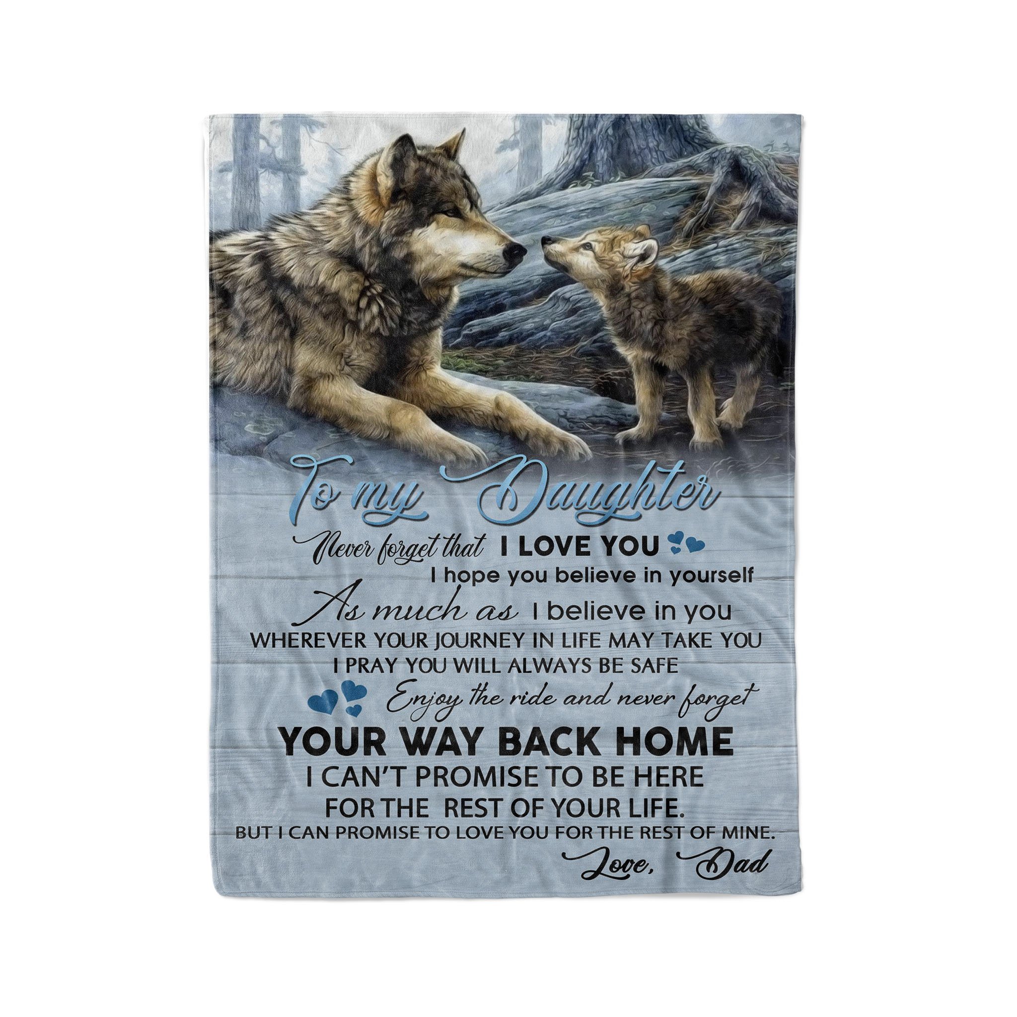 Fleece Wolf Blanket To My Daughter Your Way Back Home