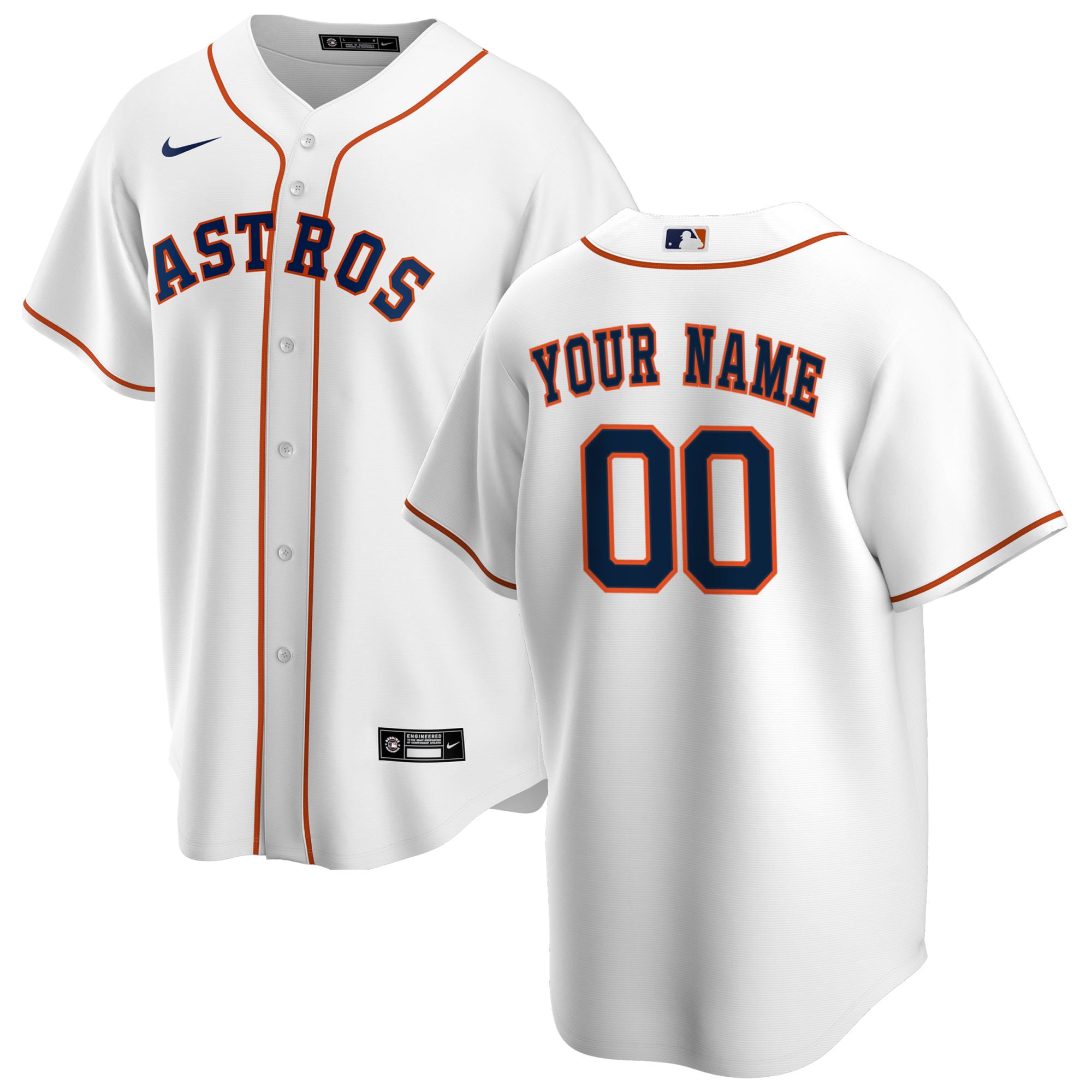 Houston Astros Home Replica Custom Jersey – White