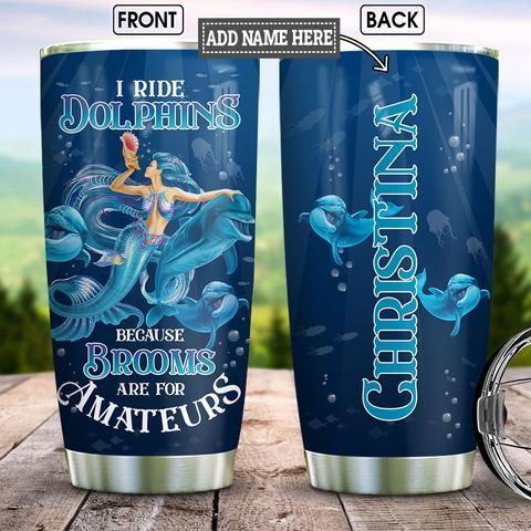 Mermaid Dolphins Personalized Kd2 Stainless Steel Tumbler, Personalized Tumblers, Tumbler Cups, Custom Tumblers