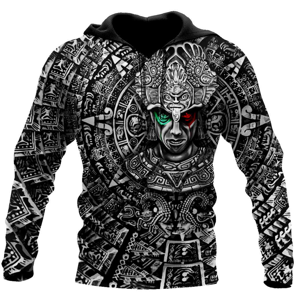 Aztec Warrior Mexican 3D All Over Printed Unisex Hoodie Adult 3D All Over Print, 3D Hoodie For Men & Women