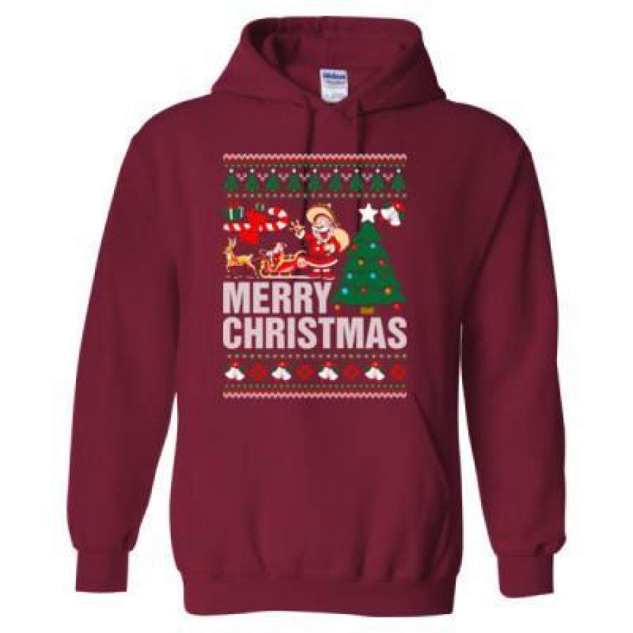 AGR Merry Christmas Ugly Christmas Sweater Xmas – Heavy Blend™ Hooded Sweatshirt