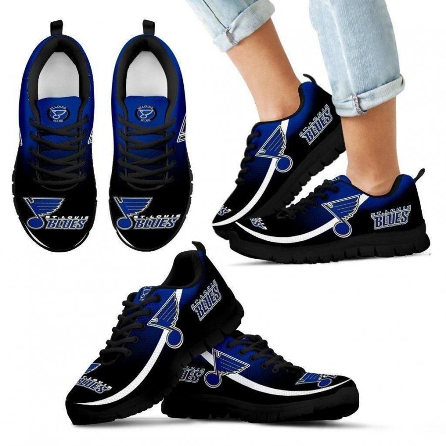 Mystery Straight Line Up St. Louis Blues Sneakers #182