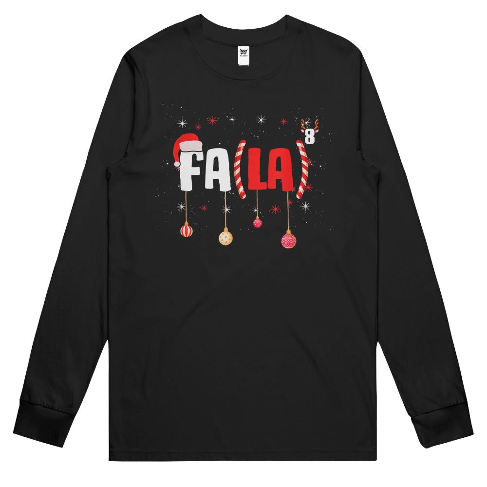 Funny Christmas Math Teacher Fa La8 Equations Fa La La La Long Sleeve T Shirts