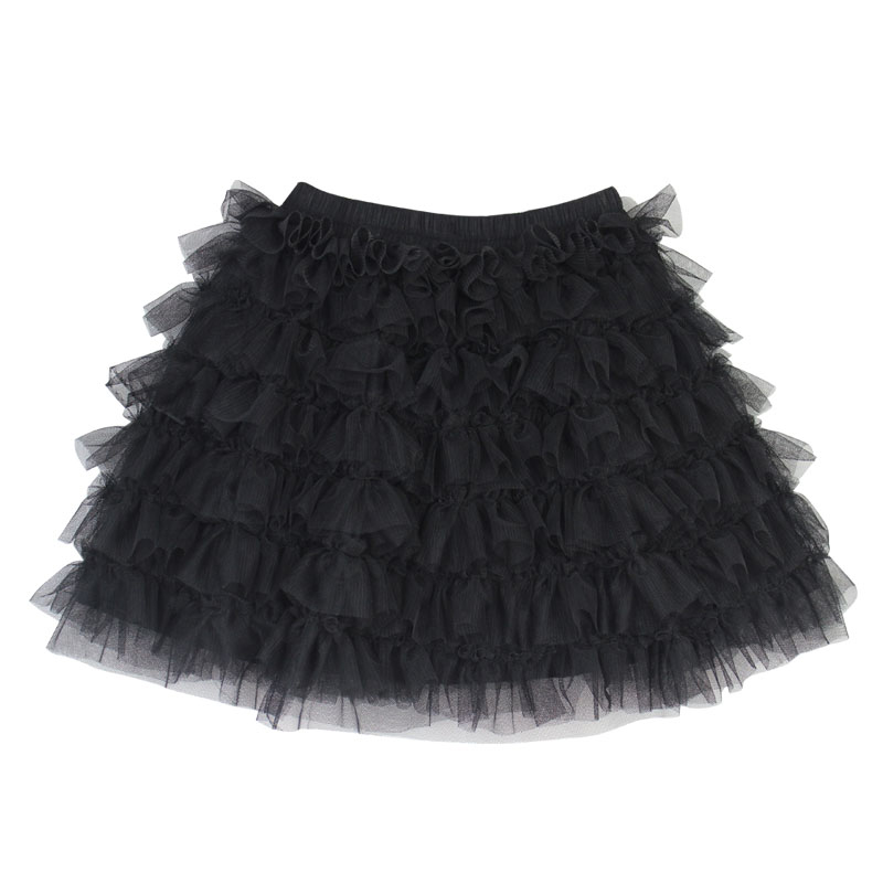 2-12Y Fashion Kids Children Clothing Summer Pink Black Purple Ruffle Chiffon Pettiskirt Mini Cake Tutu Skirt for Baby Girls alx