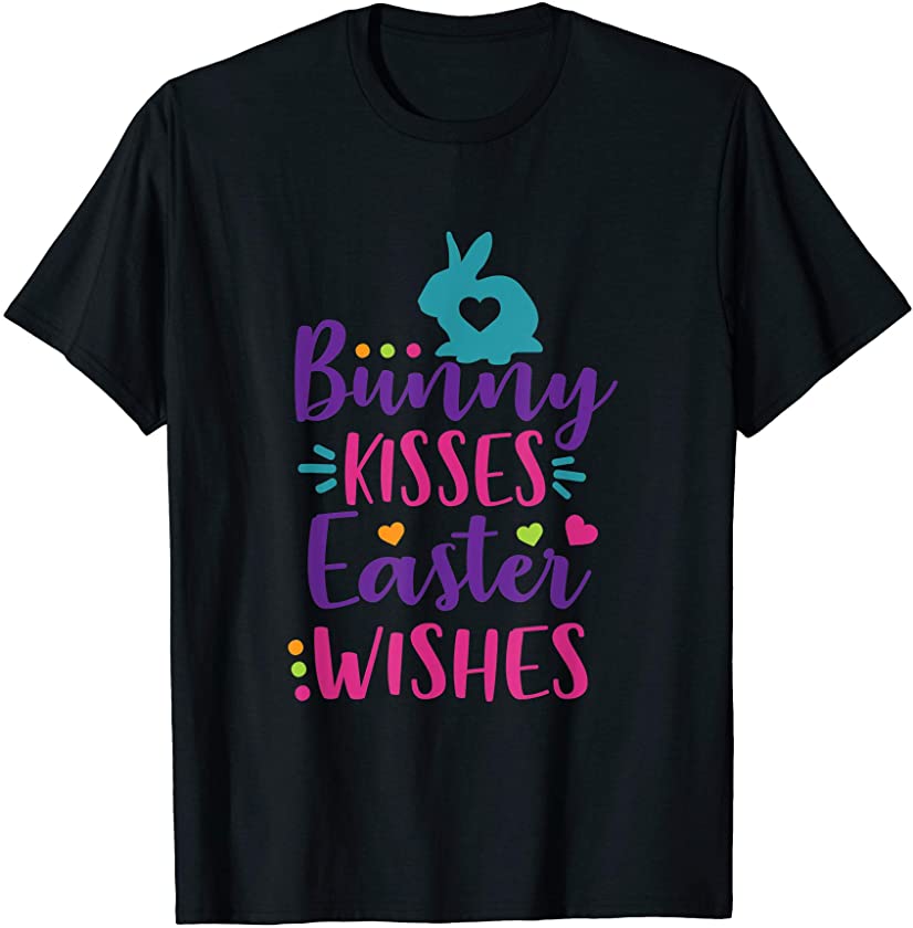 Cute Sunday School or Egg Hunt Bunny Kisses Easter Wishes T-Shirt