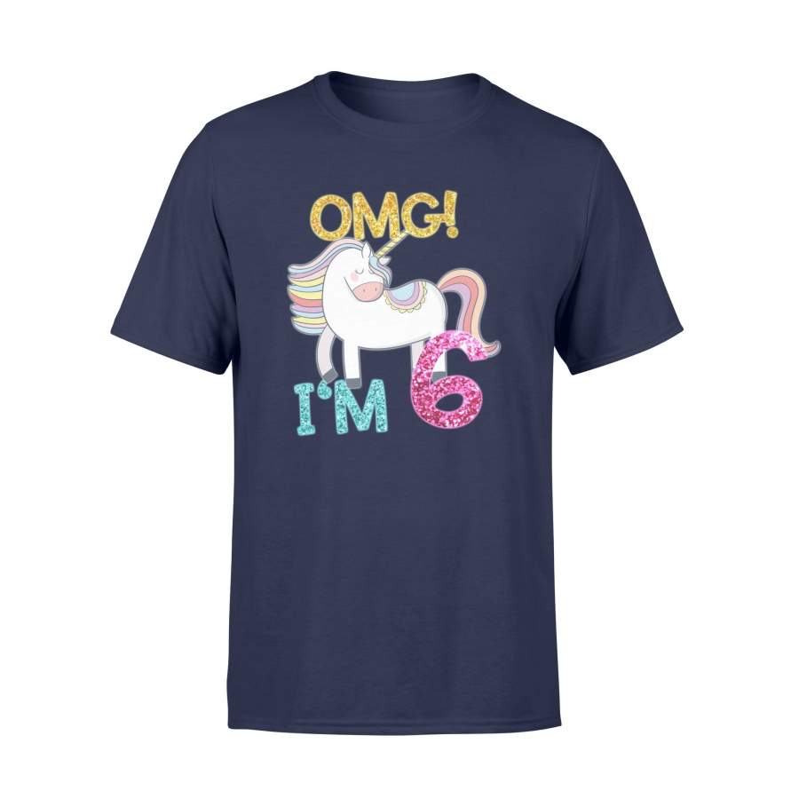 6th Birthday Unicorn Omg Im 6th Birthday T Shirt