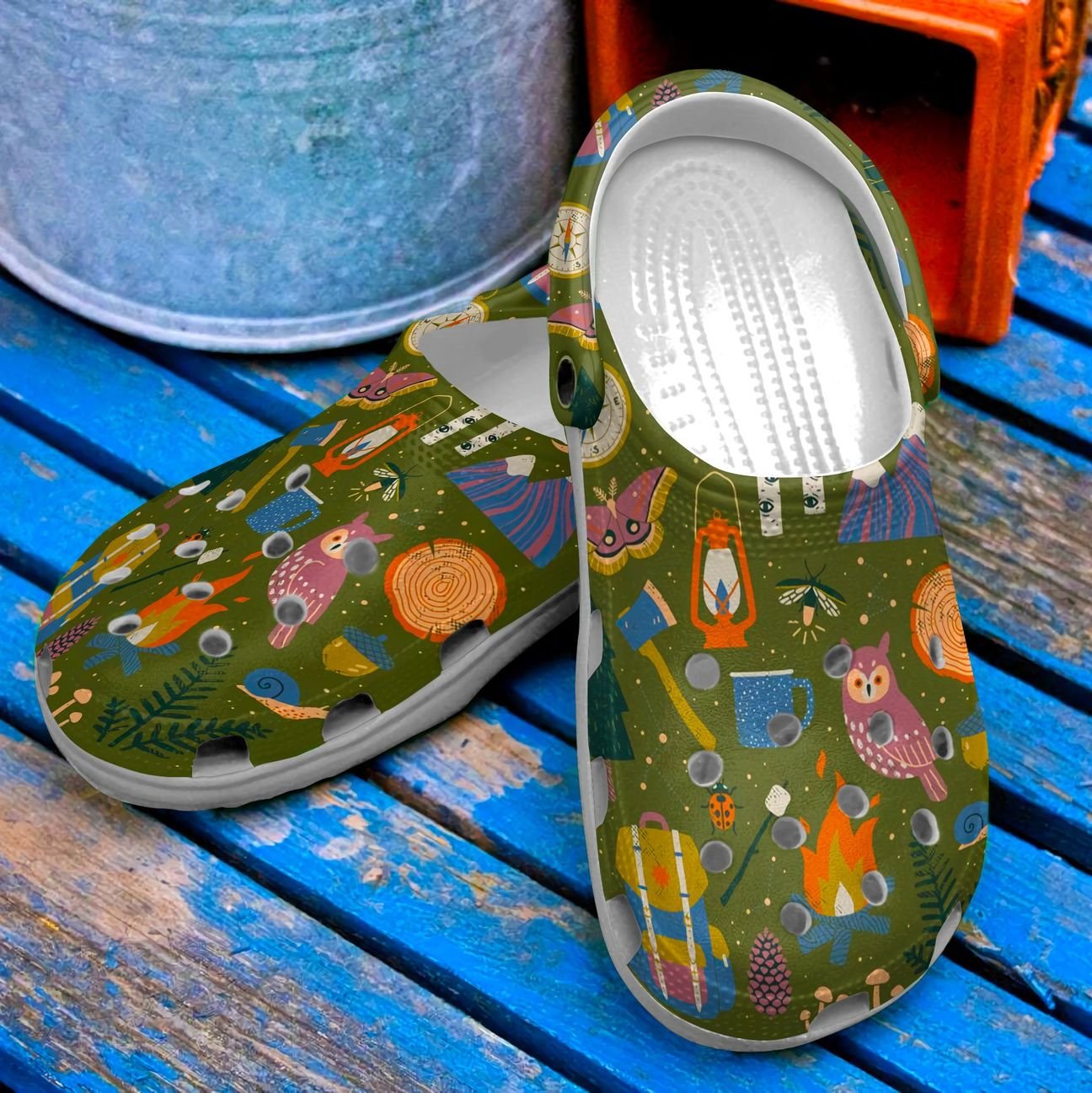 Camping Personalized Clog, Custom Name, Text, Color, Number Fashion Style For Women, Men, Kid, Print 3D Camping Items