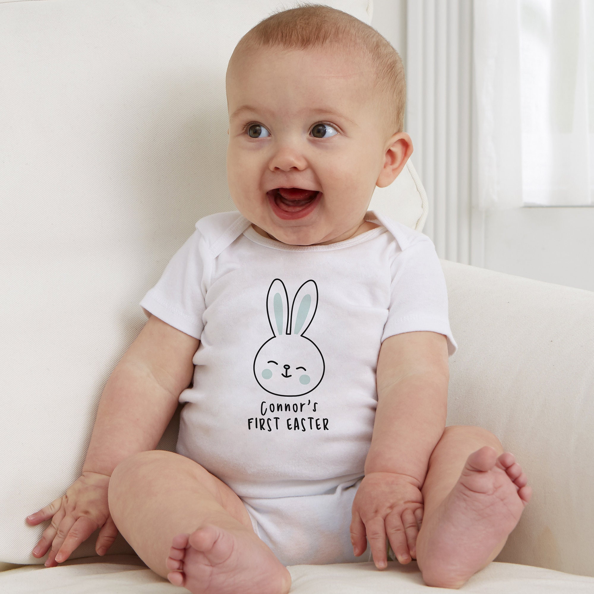 First Easter Bunny Personalized Baby Bodysuit, Baby Outfit, Baby Onesie, First Easter, Easter Gifts for Baby, Baby Gift, Newborn, Ships Fast