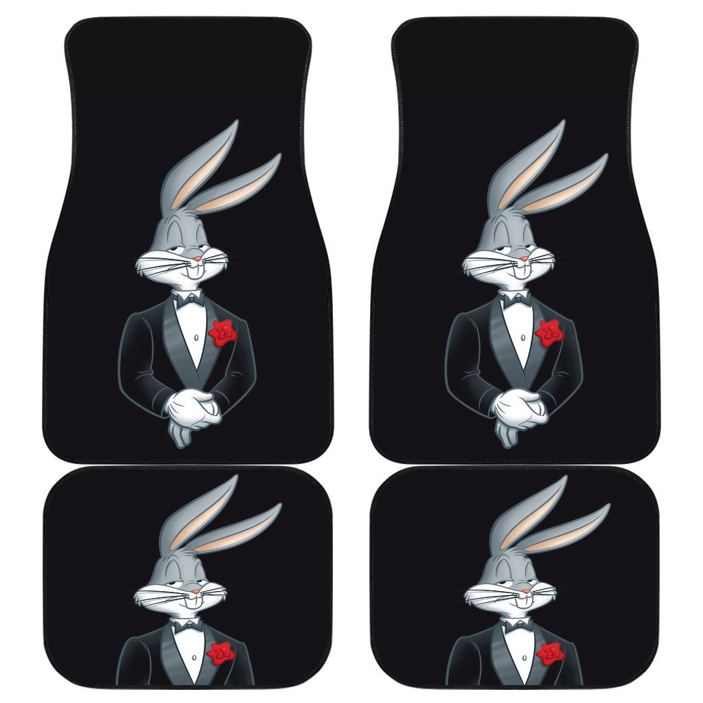 Bug Bunny Handsome With Suit In Black Theme Car Floor Mats