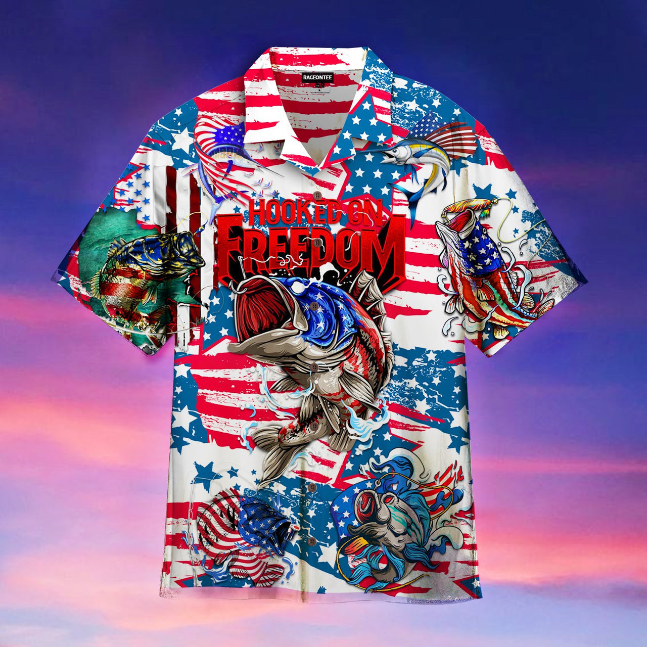 Fishing Hooked On Freedom Aloha Hawaii Shirts Unisex Ha71334