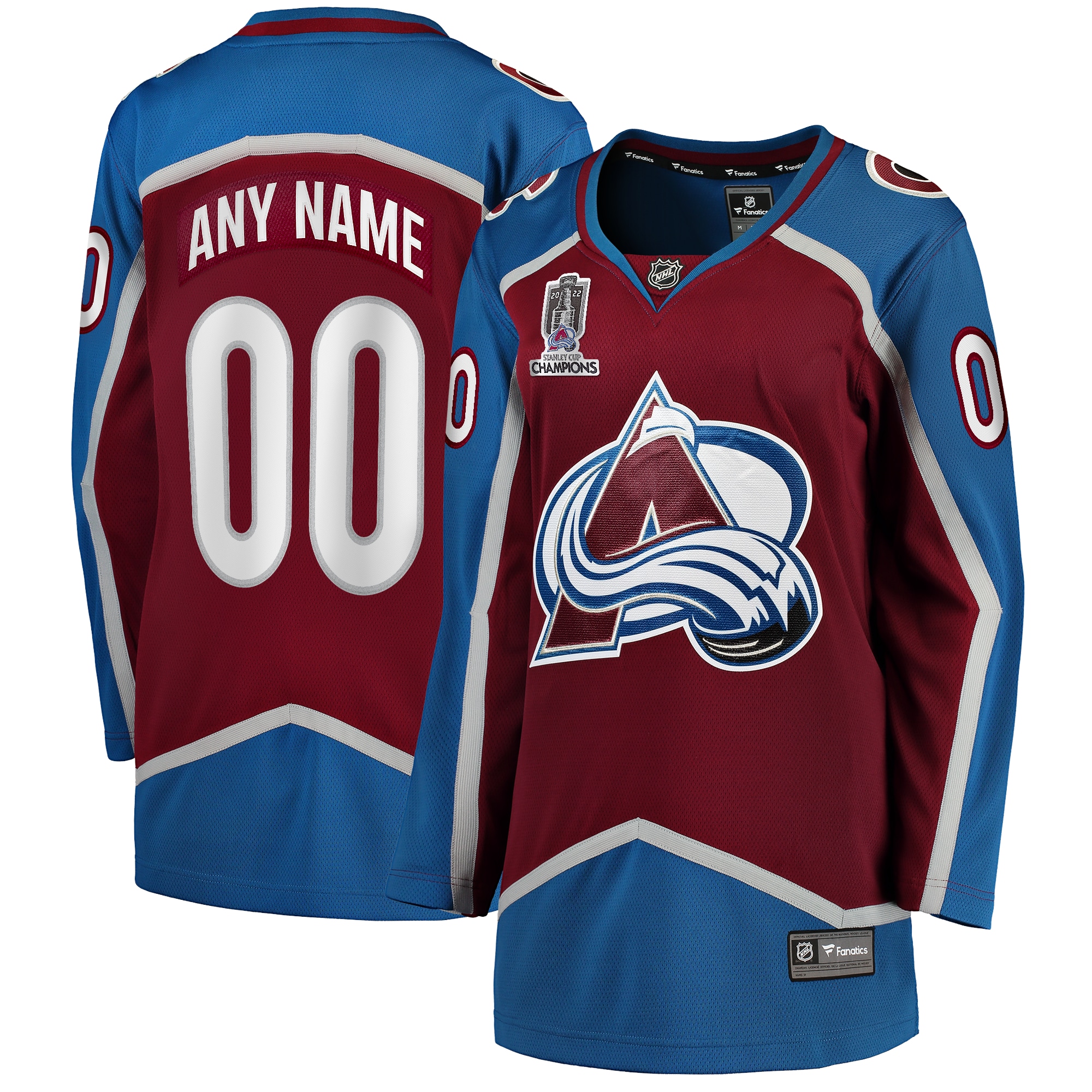 Women's Colorado Avalanche Burgundy Home 2022 Stanley Cup Champions Breakaway Custom Jersey