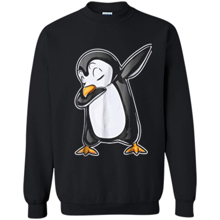 Dabbing Penguin Dab Dance Bird Funny Gifts  Printed Crewneck Pullover Sweatshirt