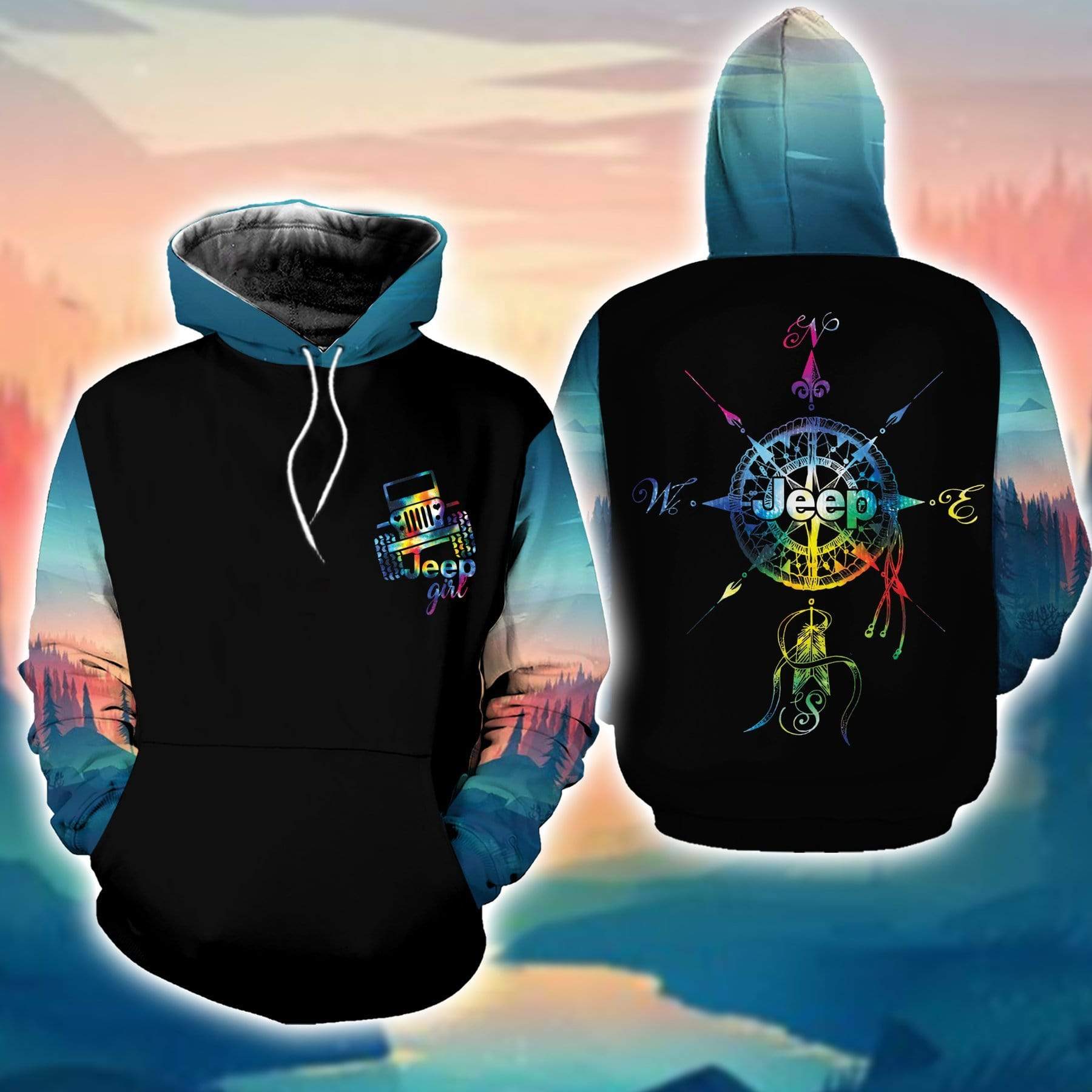 Amazing Jeep Girl Compass Hoodie 3D