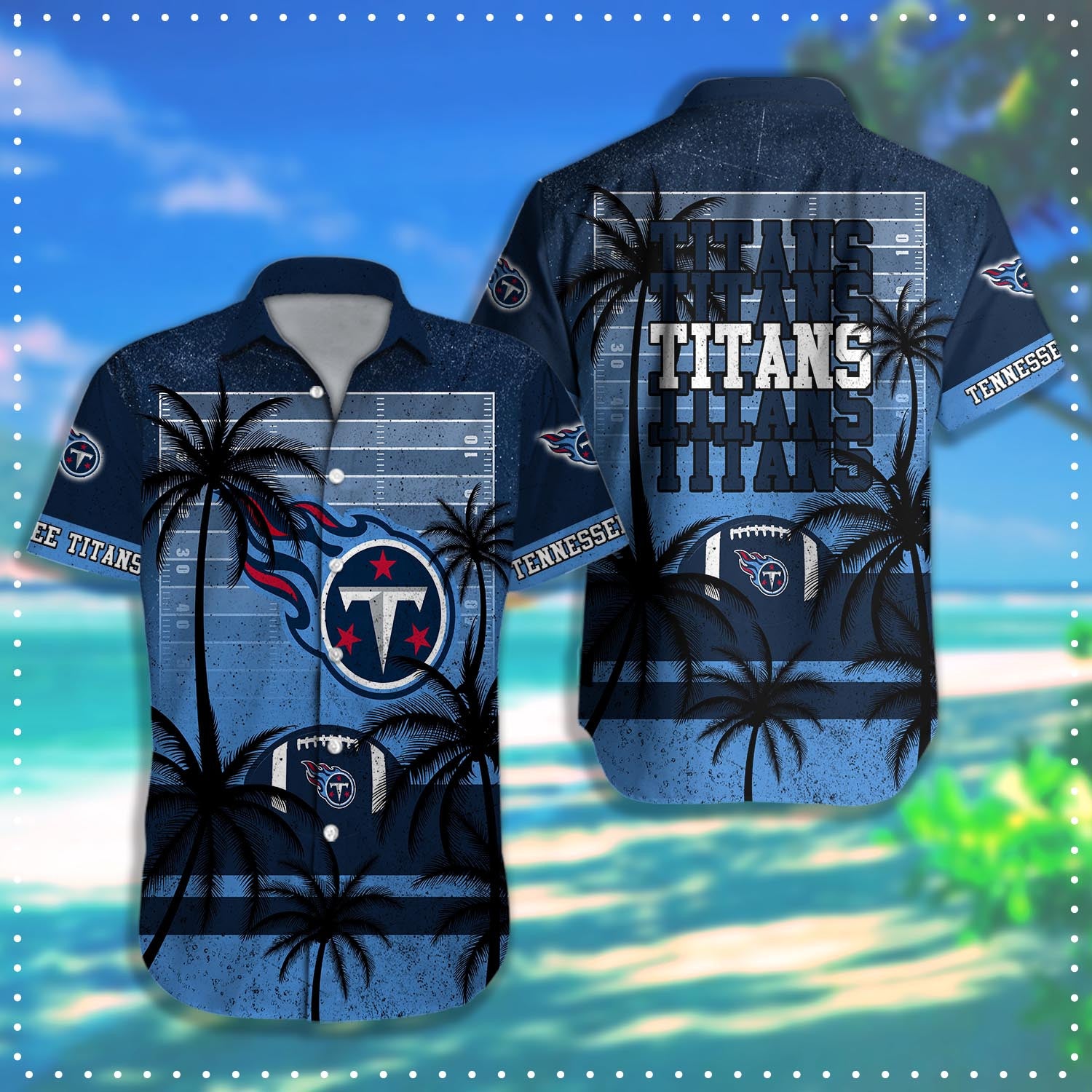 Tennessee Titans Hawaiian Shirt Coconut Tree & Ball