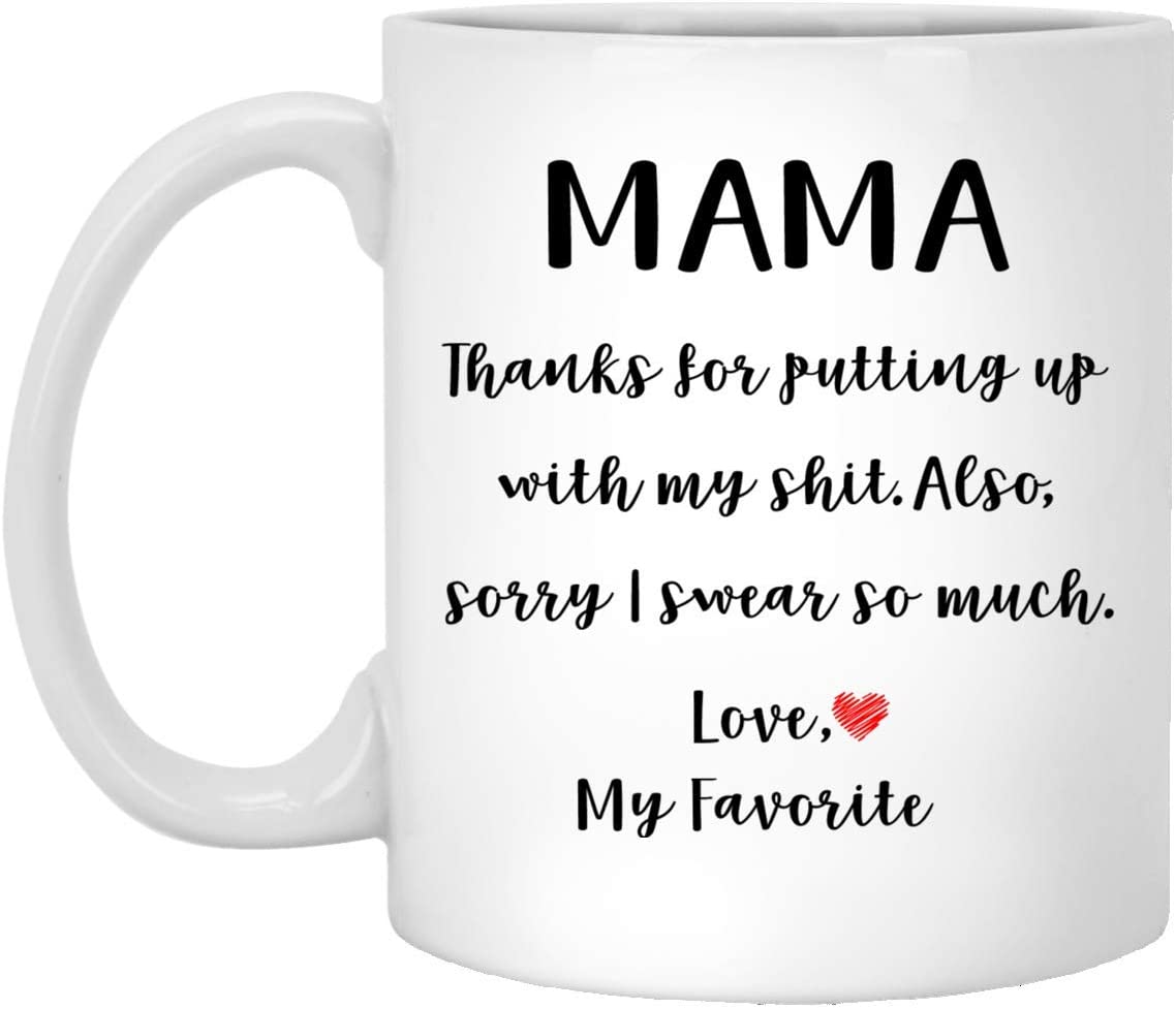 Mama Gifts From Daughter Son – Mothers Day Gifts For Mama Birthday Gifts – Funny Mama Coffee Mug Christmas Gift Ideas For Mama – White – 11Oz