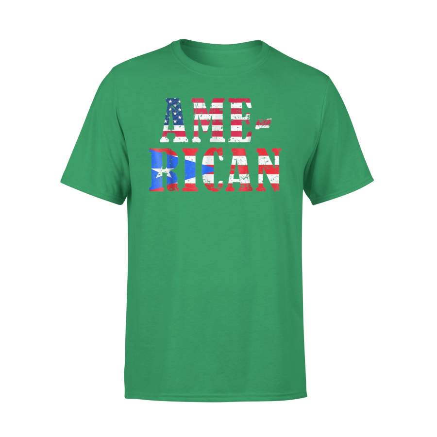 American Puerto Rican Pride With National Flags Premium T-Shirt