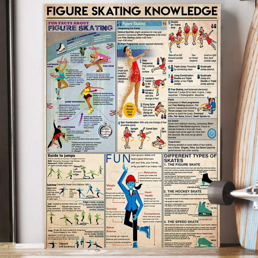 Figure Skating Knowledge  Unique Custom Design  Poster  Gift  For Sport Lovers