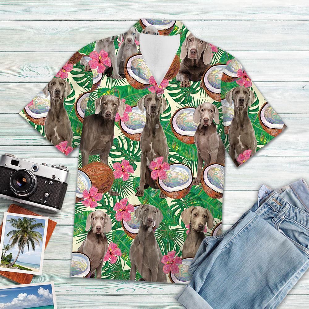 Weimaraner Tropical Coconut G5731- Hawaiian Shirt