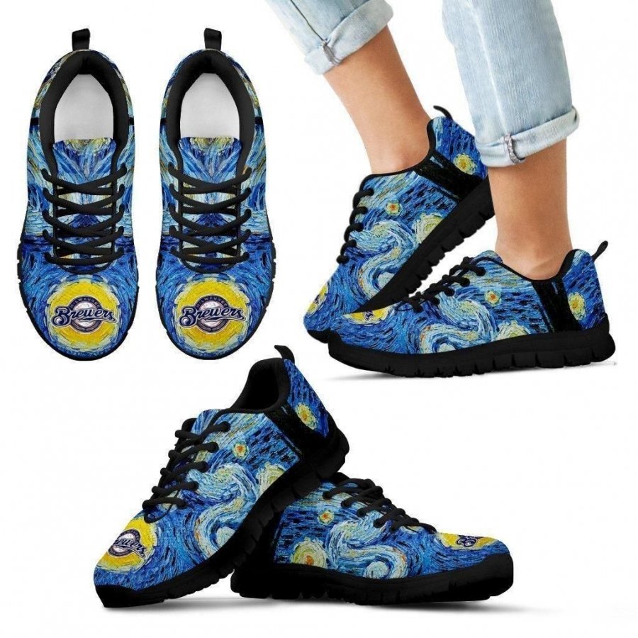 Sky Style Art Nigh Exciting Milwaukee Brewers Sneakers #787