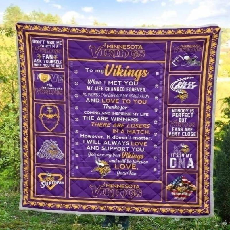 To My Minnesota Vikings Quilt Blanket Football Fan Gift Idea MN09