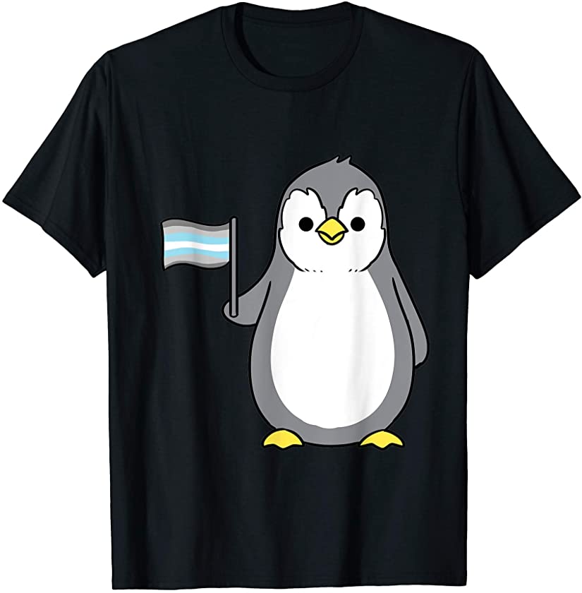 Mens Demiboy Penguin Demiboy Pride Flag T-Shirt