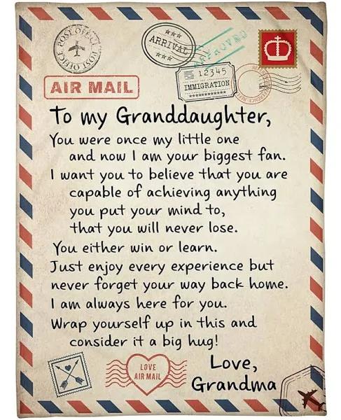 Thanksgiving Letter You Were Once My Little One I Am Always Here For You Fleece Blanket Gift From Grandma To Granddaughter Home Decor Bedding Couch Sofa Soft And Comfy Cozy