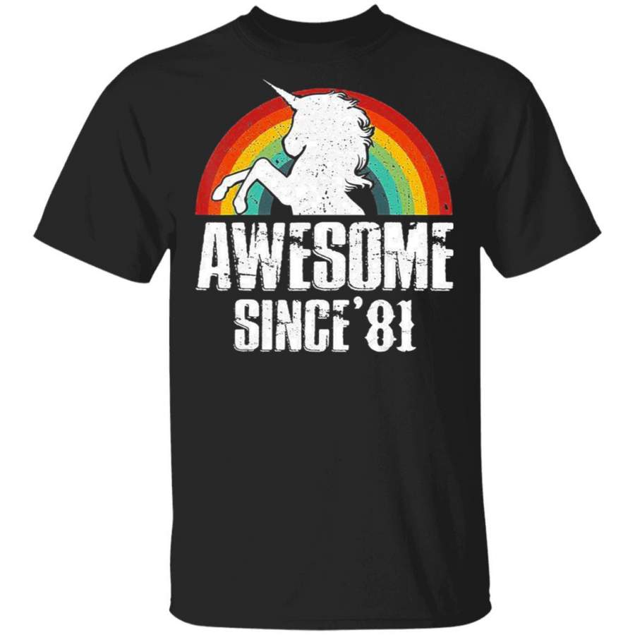 38th Birthday Gift Awesome Since 1981 Unicorn Vintage Coffee Mug Unisex Men Women Tshirt