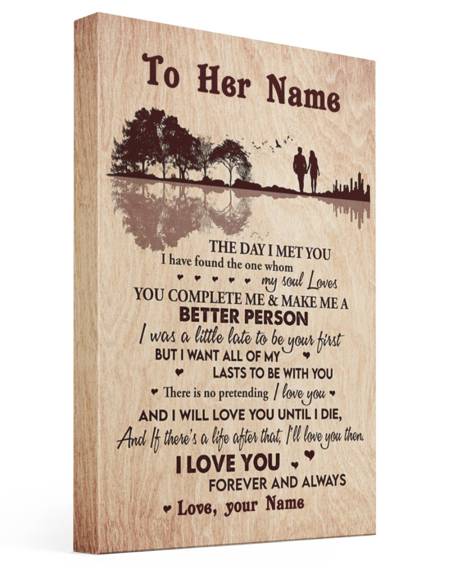 The Day I Met You Personalized Name Canvas Great Gift For Girlfriend Poster Wall Art Home Decor