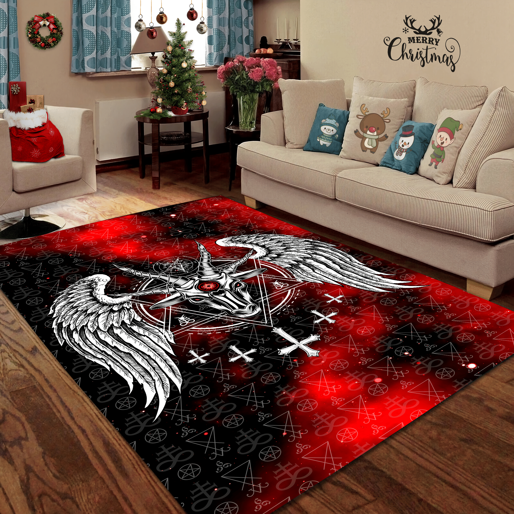 Demon Satanic Rug Carpet – Door Mats Funny Rug Gift Floor Decorate