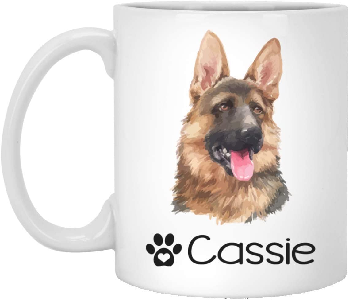 Personalized German Shepherd Dog Mug – Pet Owner Gifts For Women – Gifts For Dog Lover – German Shepherd Mom Dad Mugs – Dog Cups 11Oz