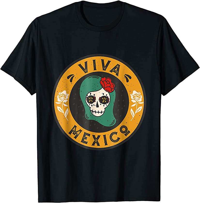 Viva Mexico Cinco De Mayo Mexican Fiesta Party Women Skull T-Shirt