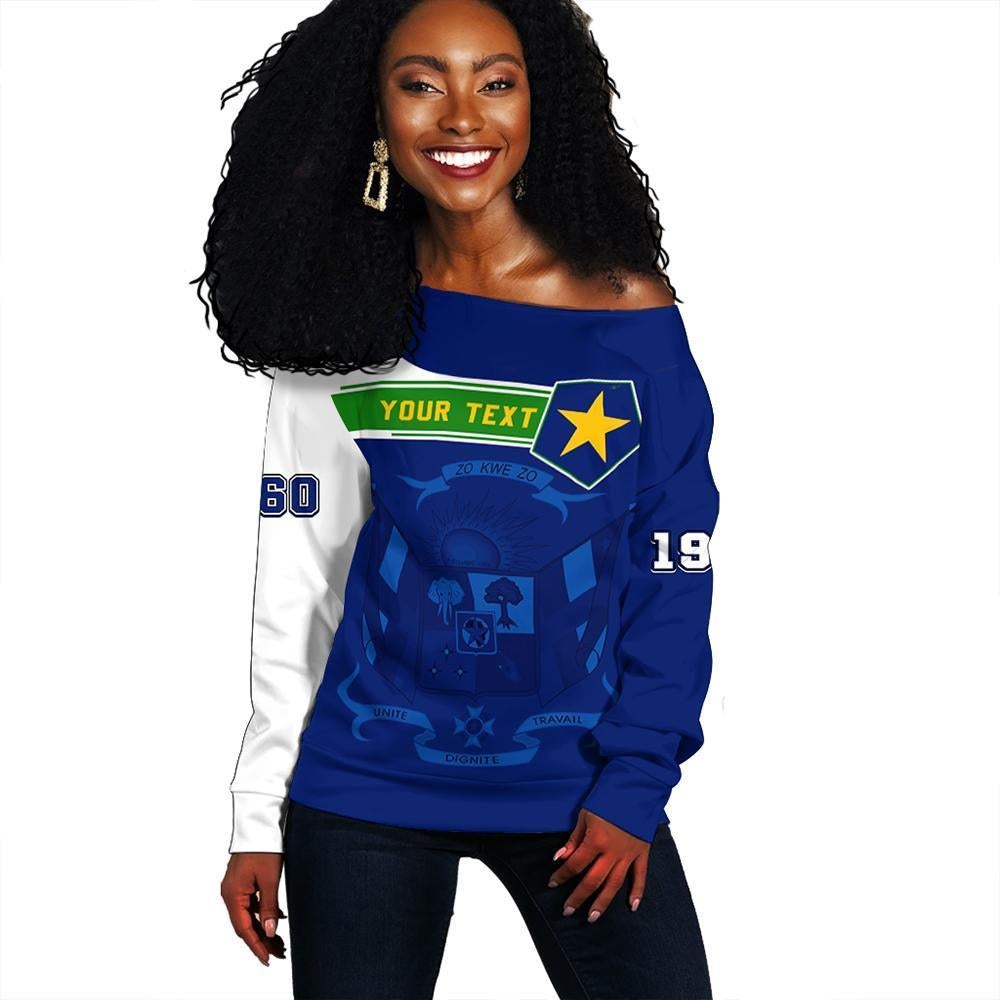 (Custom) Wonder Print Shop Sweater – Central African Republic Women Off Shoulder Pentagon Style