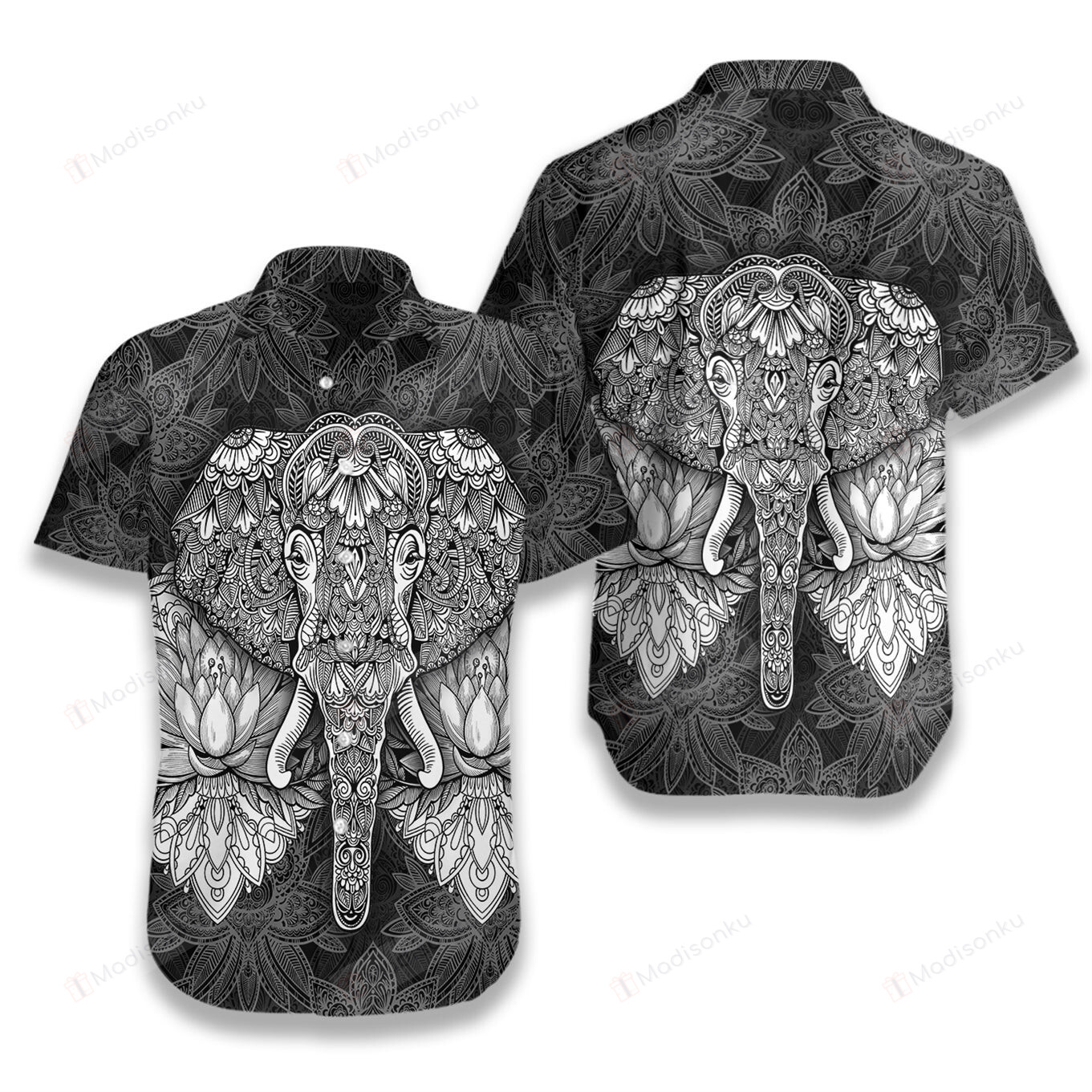 Mandala Elephant Hawaiian Shirt