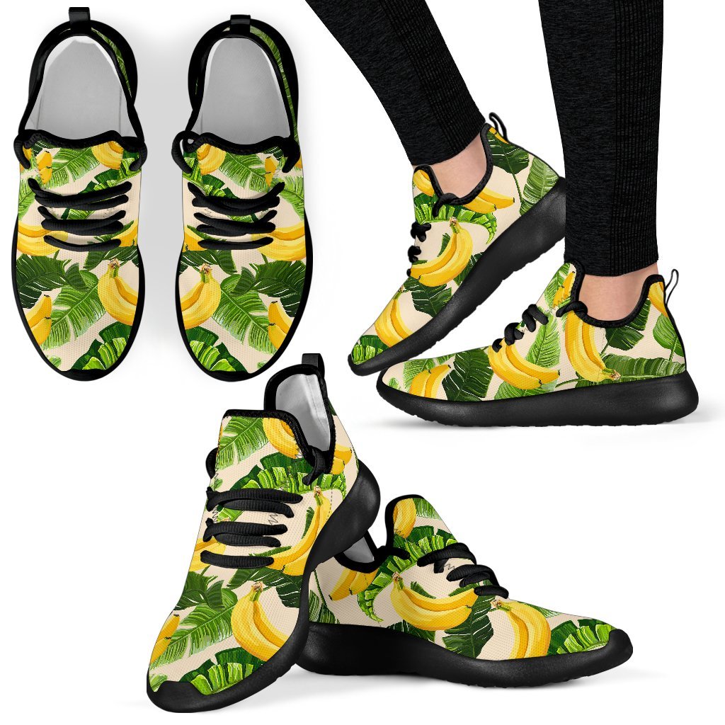 Aloha Banana Pattern Print Mesh Knit Shoes