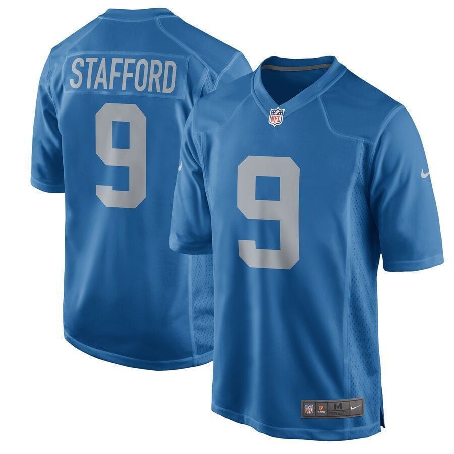 Matthew Stafford Detroit Lions Throwback Game Blue 3D Jersey