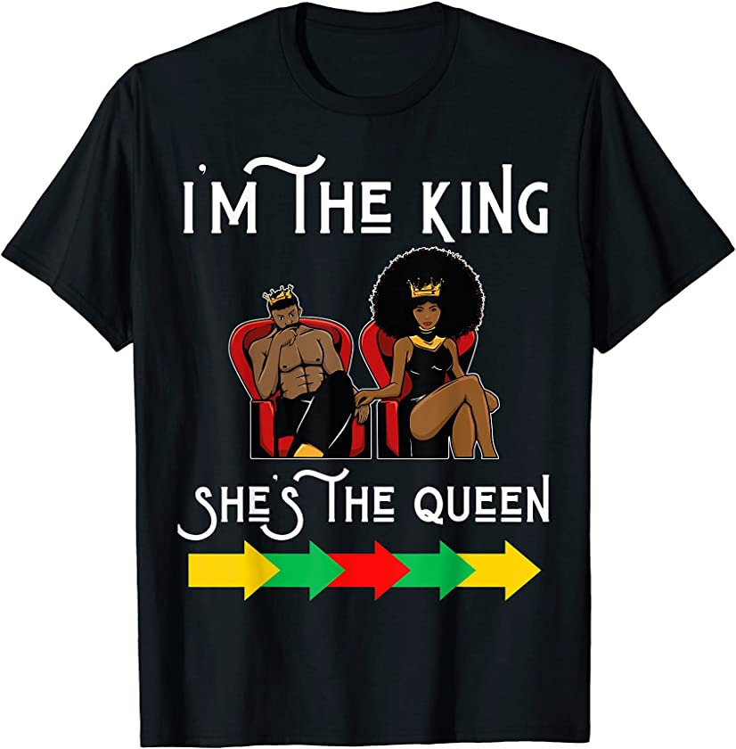 Black King She’s The Queen Juneteenth Men Melanin Women Fun T-Shirt