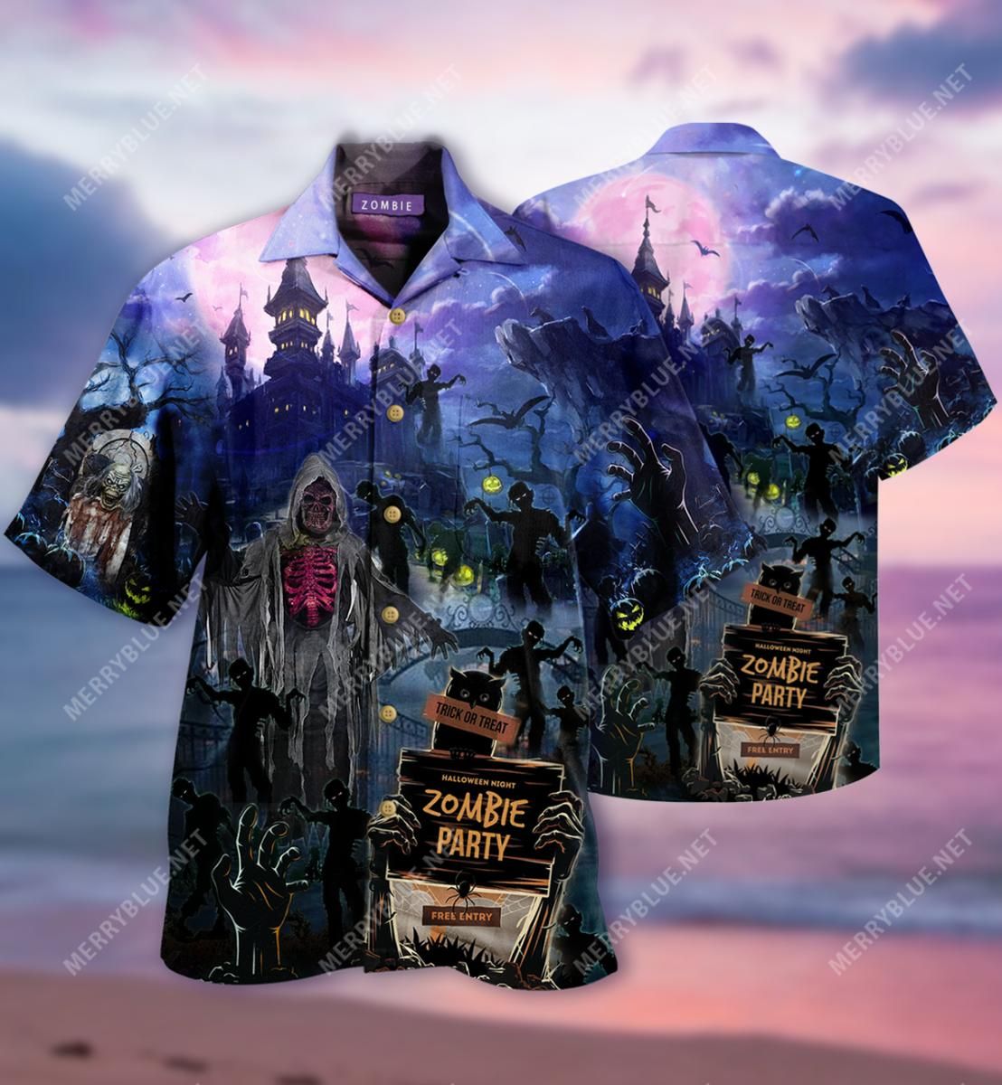 Amazing Zombies Party Aloha Hawaiian Shirt Colorful Short Sleeve Summer Beach Casual Shirt For Men And Women