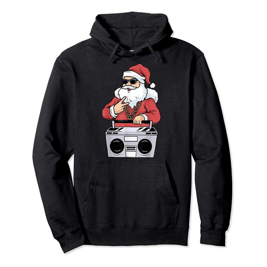 Hip Hop Santa Claus Tshirt Gangster Christmas Ghettoblaster Hoodie