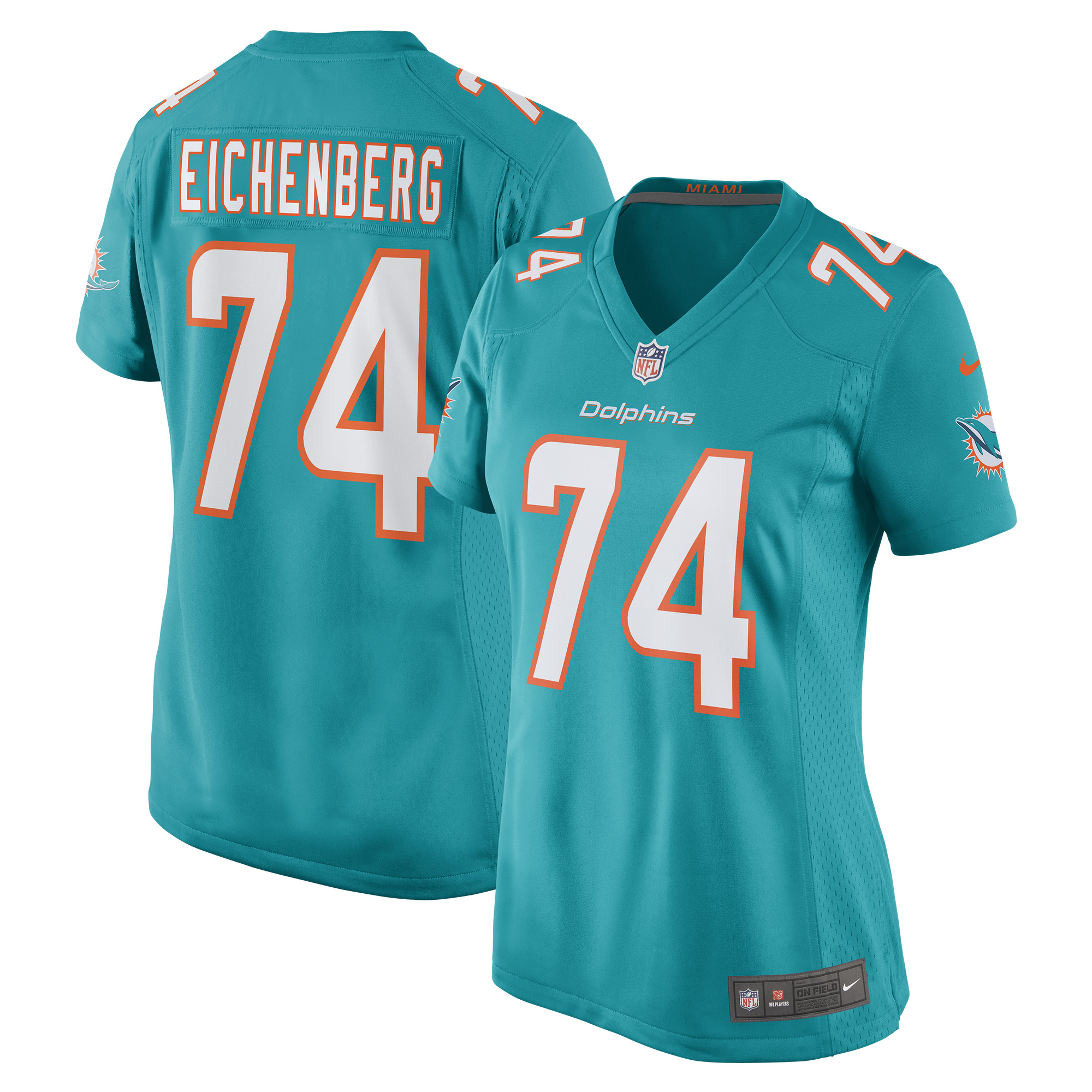 Liam Eichenberg Miami Dolphins Women's Game Jersey – Aqua